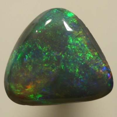 SOLID BLACK OPAL Bright green and orange over dark green
